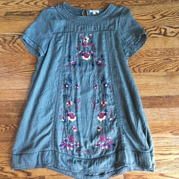 Umgee Dresses & Skirts - Umgee Olive Green Floral Embroidered Dress Tunic